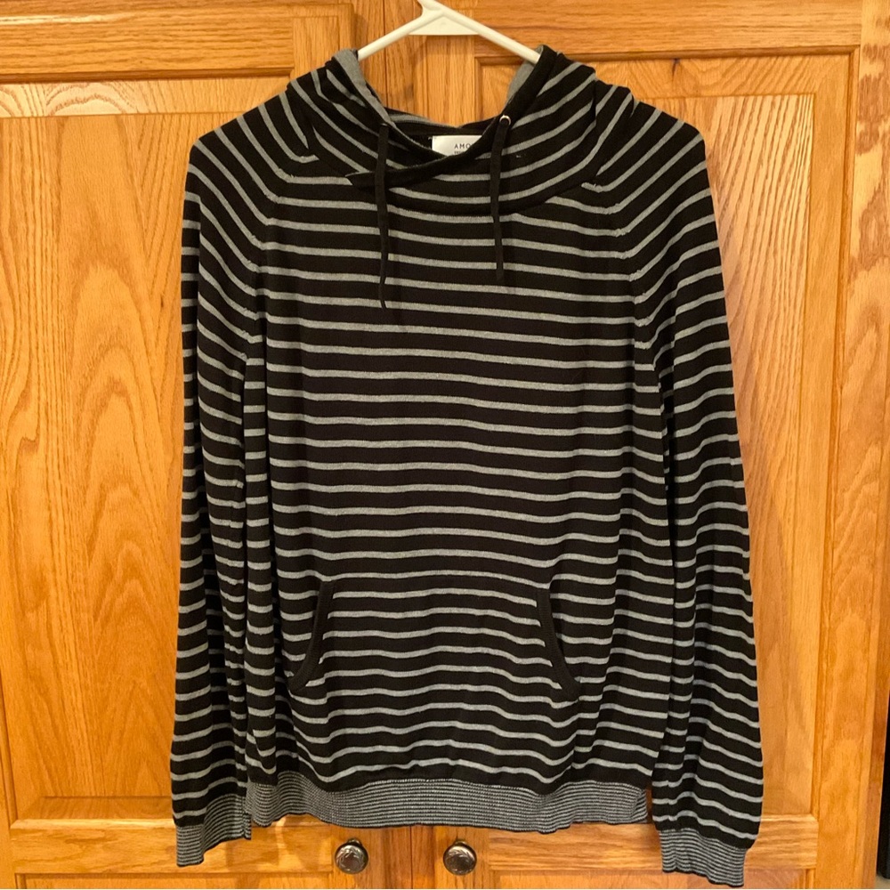 Armour Vert Striped Cowl Sweater size L
